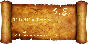 Illyés Ervin névjegykártya